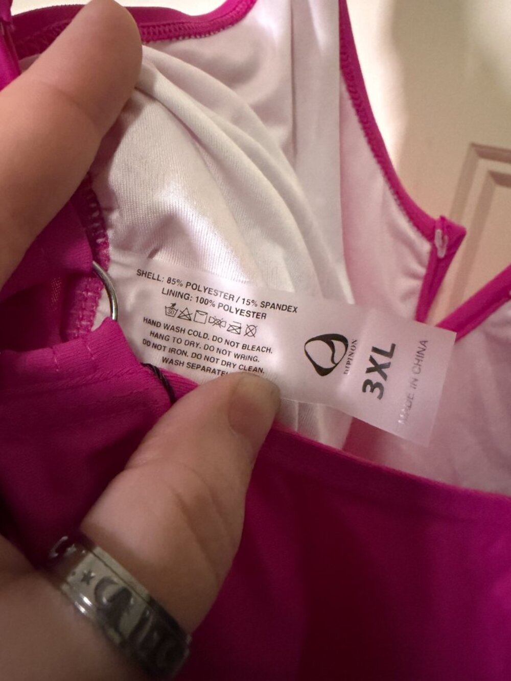 New 3X Pink Tankini Swim Top - Picture 7 of 10